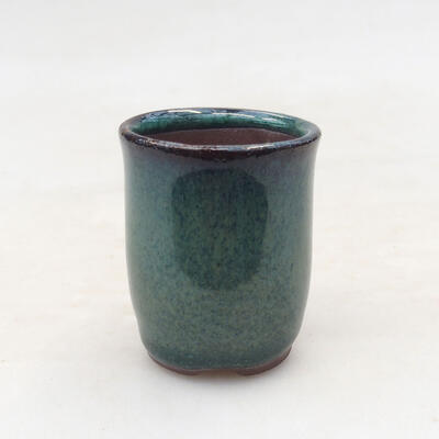 Ceramic bonsai bowl 4 x 4 x 4.5 cm, color green - 1