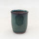 Ceramic bonsai bowl 4 x 4 x 4.5 cm, color green - 1/3