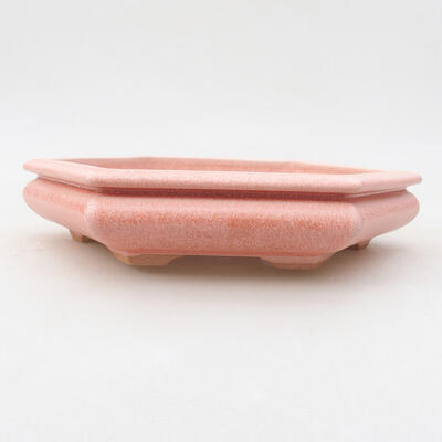 Ceramic bonsai bowl 18 x 16 x 3.5 cm, color pink - 1