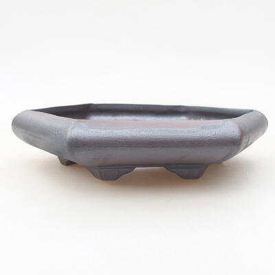 Ceramic bonsai bowl 15.5 x 14 x 3.5 cm, metal color - 1