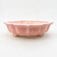 Ceramic bonsai bowl 17 x 17 x 4.5 cm, color pink - 1/3