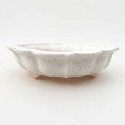Ceramic bonsai bowl 17 x 17 x 4.5 cm, white color - 1