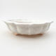 Ceramic bonsai bowl 17 x 17 x 4.5 cm, white color - 1/3