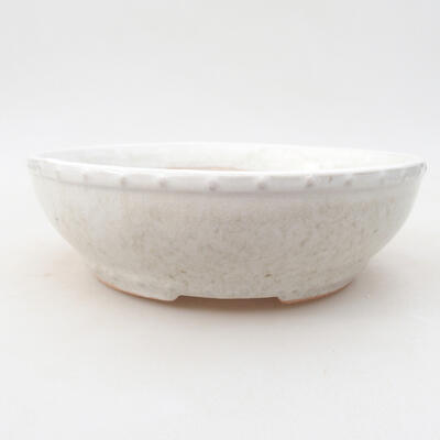 Ceramic bonsai bowl 17 x 17 x 4.5 cm, white color - 1