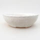 Ceramic bonsai bowl 17 x 17 x 4.5 cm, white color - 1/3