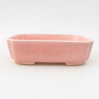 Ceramic bonsai bowl 15 x 11.5 x 4 cm, color pink - 1