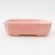 Ceramic bonsai bowl 15 x 11.5 x 4 cm, color pink - 1/3
