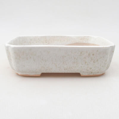 Ceramic bonsai bowl 15 x 11.5 x 4 cm, white color - 1