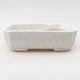 Ceramic bonsai bowl 15 x 11.5 x 4 cm, white color - 1/3