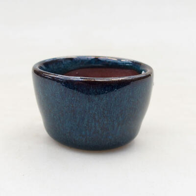 Ceramic bonsai bowl 3.5 x 3.5 x 2.5 cm, color blue - 1
