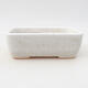 Ceramic bonsai bowl 15.5 x 10.5 x 5 cm, beige color - 1/3