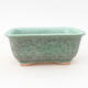 Ceramic bonsai bowl 13 x 10 x 5 cm, color green - 1/3