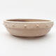 Ceramic bonsai bowl 19.5 x 19.5 x 5.5 cm, beige color - 1/3