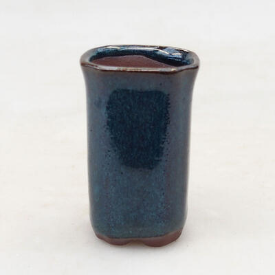 Ceramic bonsai bowl 3 x 3 x 5 cm, color blue - 1