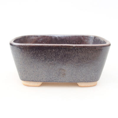 Ceramic bonsai bowl 13 x 10 x 5.5 cm, brown color - 1