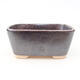 Ceramic bonsai bowl 13 x 10 x 5.5 cm, brown color - 1/3