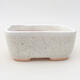 Ceramic bonsai bowl 13 x 10 x 5.5 cm, white color - 1/3