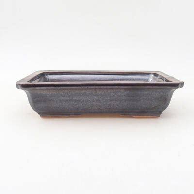 Ceramic bonsai bowl 17 x 12.5 x 3.5 cm, metal color - 1