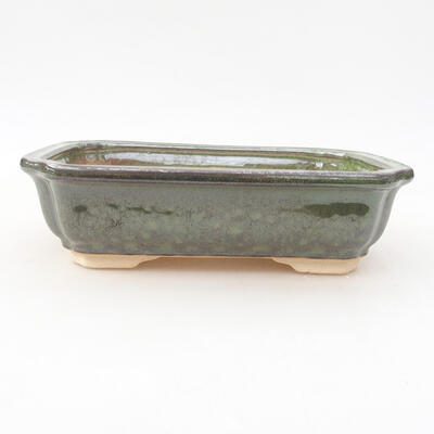 Ceramic bonsai bowl 17 x 13 x 4.5 cm, color green - 1