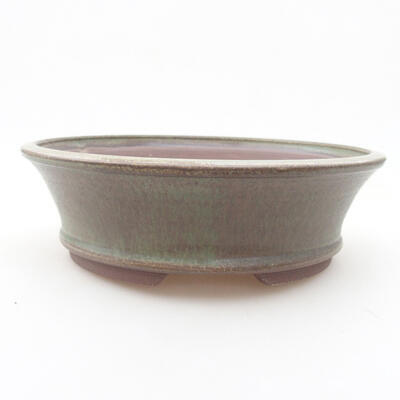 Ceramic bonsai bowl 19.5 x 19.5 x 6 cm, color green - 1