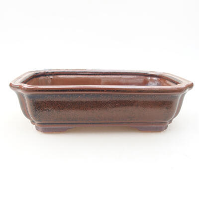 Ceramic bonsai bowl 17 x 13 x 4.5 cm, brown color - 1