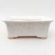 Ceramic bonsai bowl 17.5 x 14 x 7 cm, white color - 1/3
