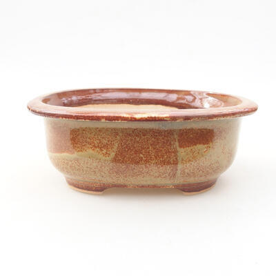 Ceramic bonsai bowl 14 x 11 x 5 cm, color brown - 1