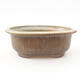 Ceramic bonsai bowl 14 x 11 x 5 cm, color brown-green - 1/3