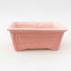 Ceramic bonsai bowl 13 x 10 x 5 cm, color pink - 1/3