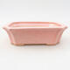 Ceramic bonsai bowl 12.5 x 10 x 4 cm, color pink - 1/3