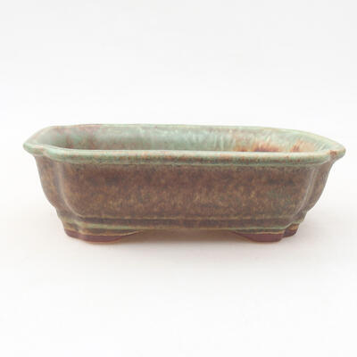 Ceramic bonsai bowl 15 x 12 x 4 cm, color green - 1