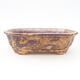 Ceramic bonsai bowl 15 x 12 x 4 cm, color brown-yellow - 1/3