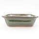 Ceramic bonsai bowl 12 x 9.5 x 4 cm, color green - 1/3
