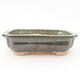 Ceramic bonsai bowl 13 x 9.5 x 3.5 cm, color green - 1/3