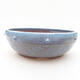 Ceramic bonsai bowl 18.5 x 18.5 x 6 cm, color blue - 1/3
