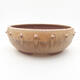 Ceramic bonsai bowl 18 x 18 x 6.5 cm, beige color - 1/3