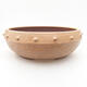 Ceramic bonsai bowl 19.5 x 19.5 x 7 cm, beige color - 1/3
