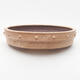 Ceramic bonsai bowl 19.5 x 19.5 x 4.5 cm, beige color - 1/3
