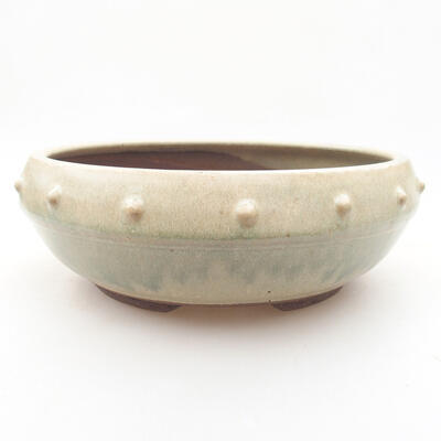 Ceramic bonsai bowl 18.5 x 18.5 x 6.5 cm, color green - 1