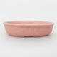 Ceramic bonsai bowl 12 x 8 x 3 cm, color pink - 1/3