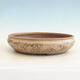 Ceramic bonsai bowl 37 x 37 x 9 cm, beige color - 1/3