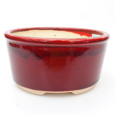 Ceramic bonsai bowl 13 x 13 x 6.5 cm, color red - 1