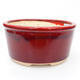 Ceramic bonsai bowl 13 x 13 x 6.5 cm, color red - 1/3
