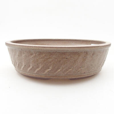 Ceramic bonsai bowl 20 x 20 x 6 cm, color brown - 1