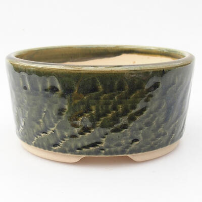 Ceramic bonsai bowl 12.5 x 12.5 x 6 cm, color green - 1