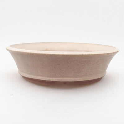 Ceramic bonsai bowl 20.5 x 20.5 x 5.5 cm, beige color - 1