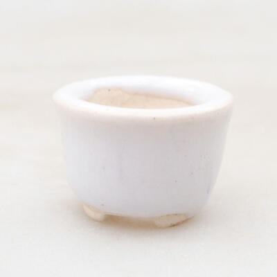 Ceramic bonsai bowl 2 x 2 x 1.5 cm, color white - 1