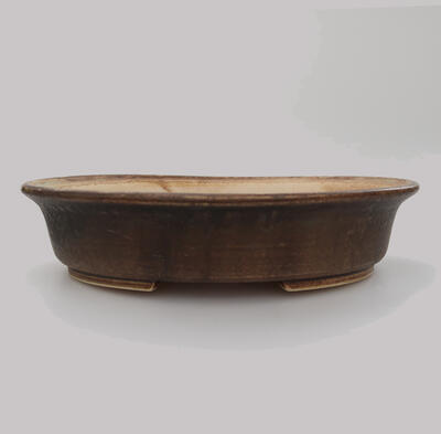 Ceramic bonsai bowl 21 x 18 x 5 cm, color brown - 1