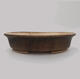 Ceramic bonsai bowl 21 x 18 x 5 cm, color brown - 1/3