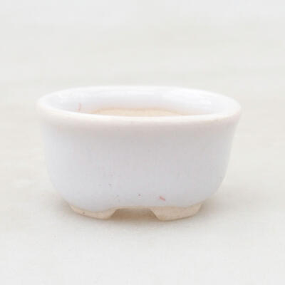 Ceramic bonsai bowl 3 x 2.5 x 2 cm, color white - 1